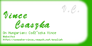 vince csaszka business card